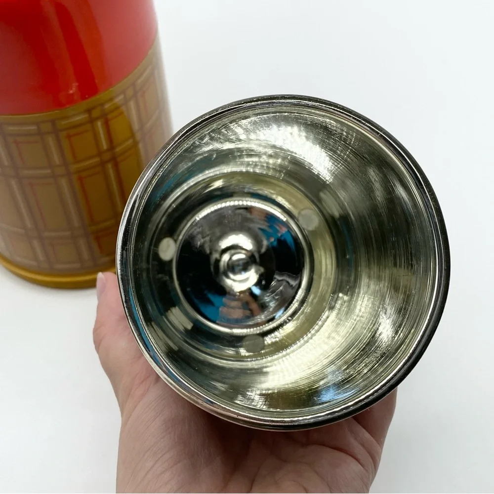 Vintage 1970s Aladdin Plaid Thermos Pint Size - Picture 13 of 13